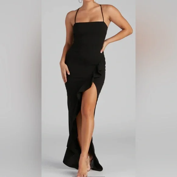 Dresses | Sleeveless High Slit Formal Dress In Black From Windsor | Poshmark Dresses | Sleeveless High Slit Formal Dress In Black From Windsor | Poshmark